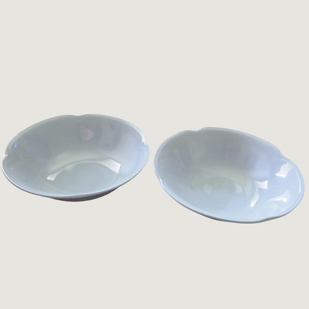 Johnson Bros Greydawn Scalloped Small Bowls Set of‎ 2 Pale Blue Made in England
